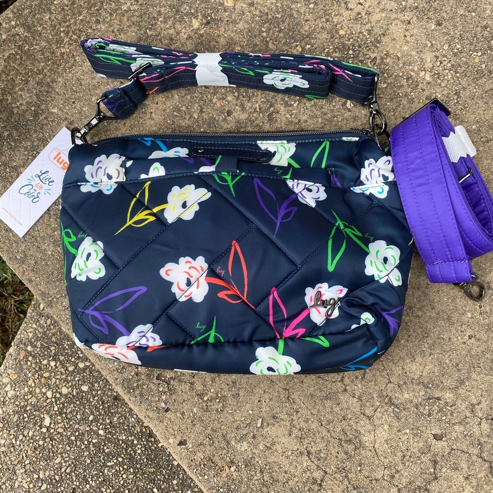 PRICE DROP! Lug Life Original Flare style in bright floral. Two straps included.